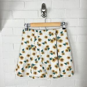Vintage Swat Denim 100% Cotton Sunflower Print Skort